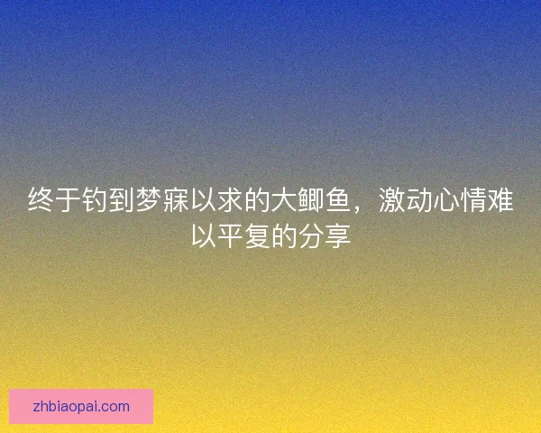 终于钓到梦寐以求的大鲫鱼,激动心情难以平复的分享 终于钓到梦寐以求的大鲫鱼,激动心情难以平复的分享