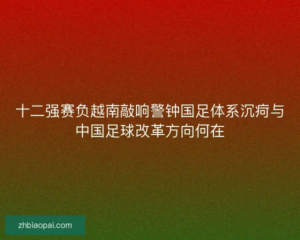 十二强赛负越南敲响警钟国足体系沉疴与中国足球改革方向何在
