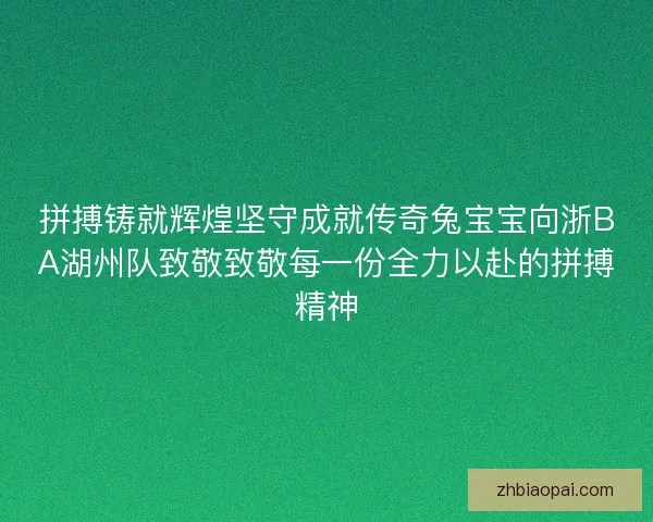 拼搏铸就辉煌坚守成就传奇兔宝宝向浙BA湖州队致敬致敬每一份全力以赴的拼搏精神 拼搏铸就辉煌坚守成就传奇兔宝宝向浙BA湖州队致敬致敬每一份全力以赴的拼搏精神