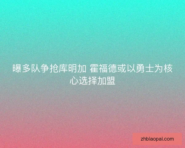 曝多队争抢库明加 霍福德或以勇士为核心选择加盟 曝多队争抢库明加 霍福德或以勇士为核心选择加盟